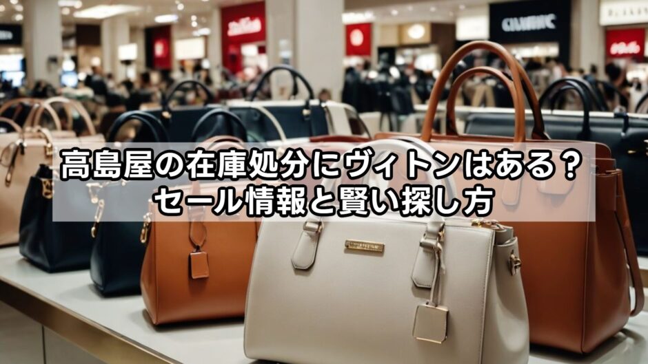 高島屋の在庫処分にヴィトンはある？セール情報と賢い探し方