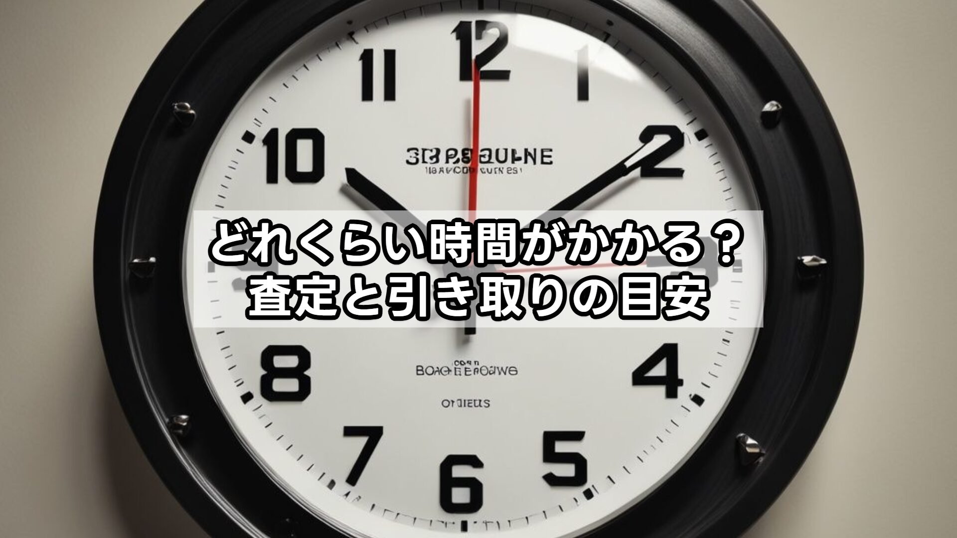 どれくらい時間がかかる？査定と引き取りの目安