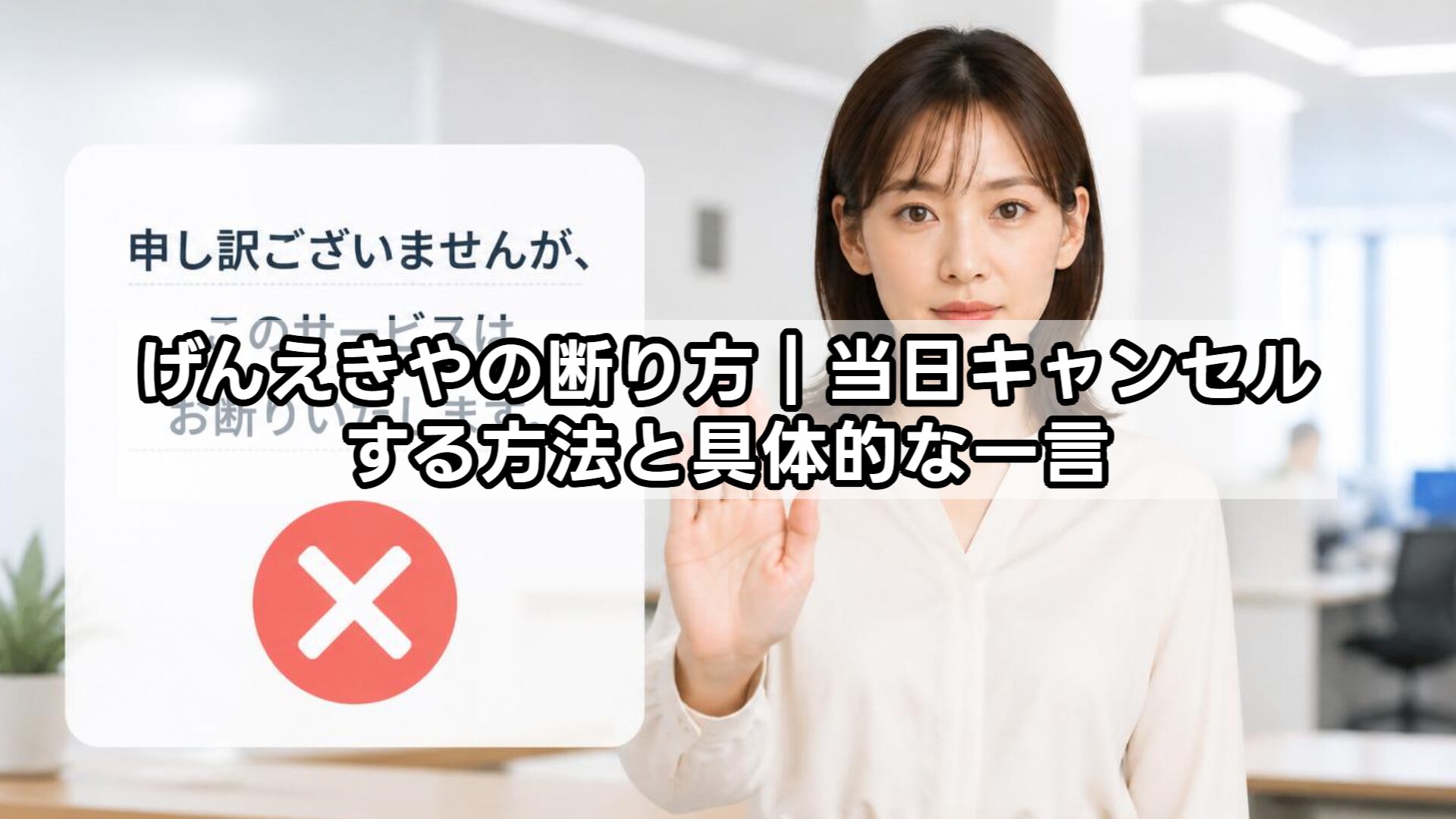 げんえきやの断り方｜当日キャンセルする方法と具体的な一言
