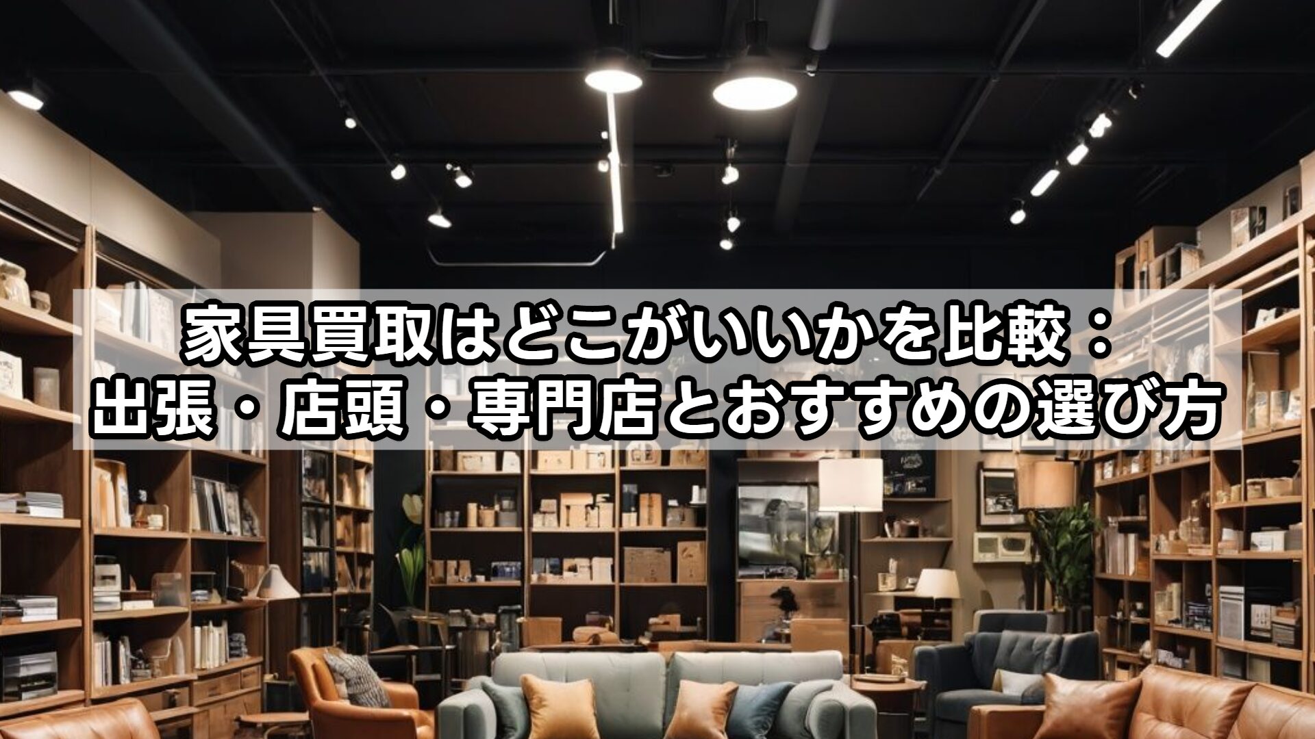 家具買取はどこがいいかを比較：出張・店頭・専門店とおすすめの選び方