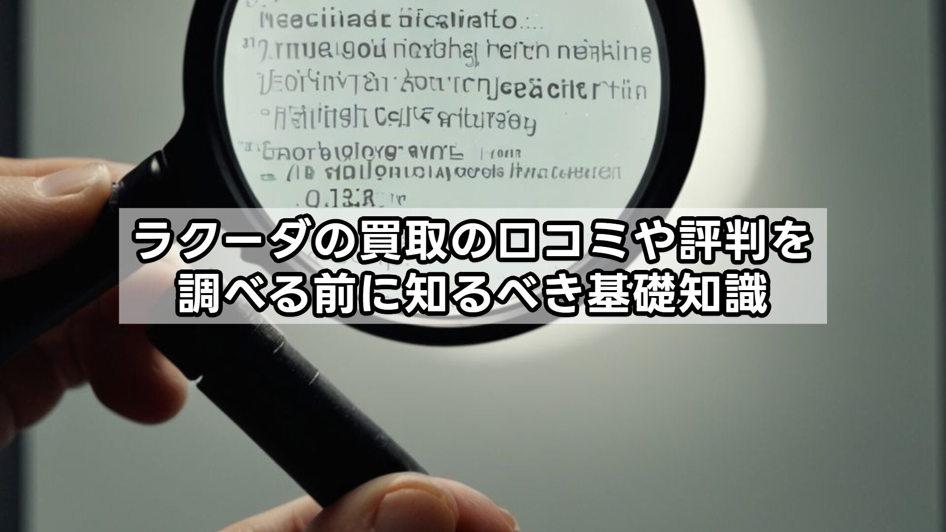 ラクーダの買取の口コミや評判を調べる前に知るべき基礎知識