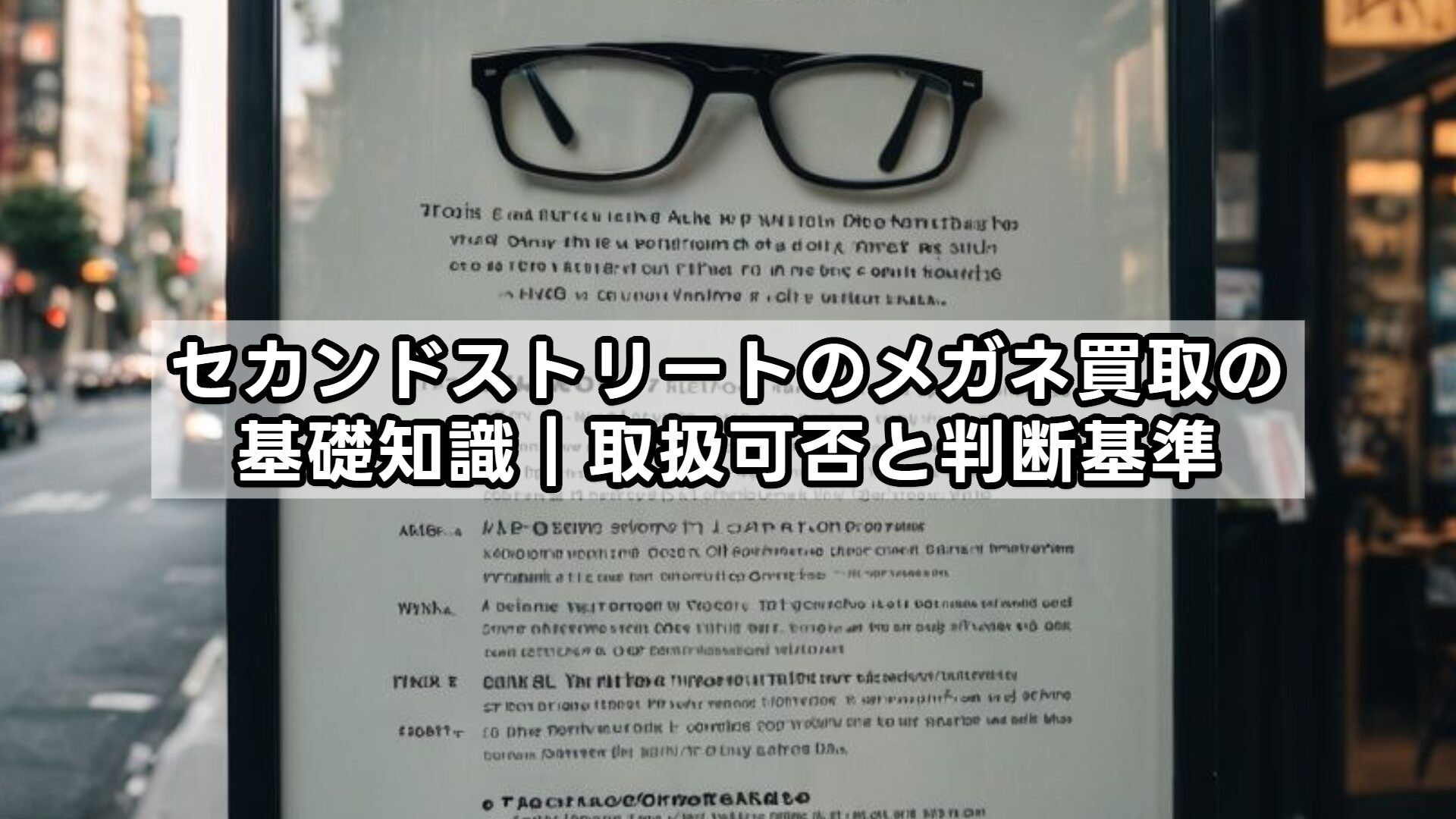 セカンドストリートのメガネ買取の基礎知識｜取扱可否と判断基準