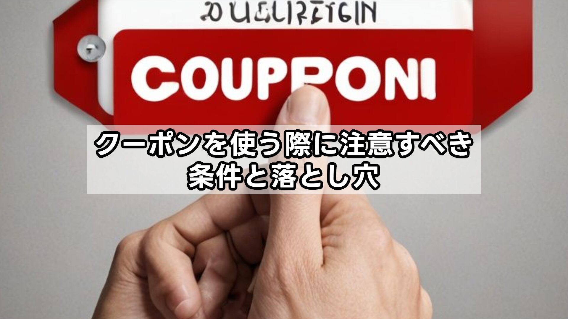 クーポンを使う際に注意すべき条件と落とし穴
