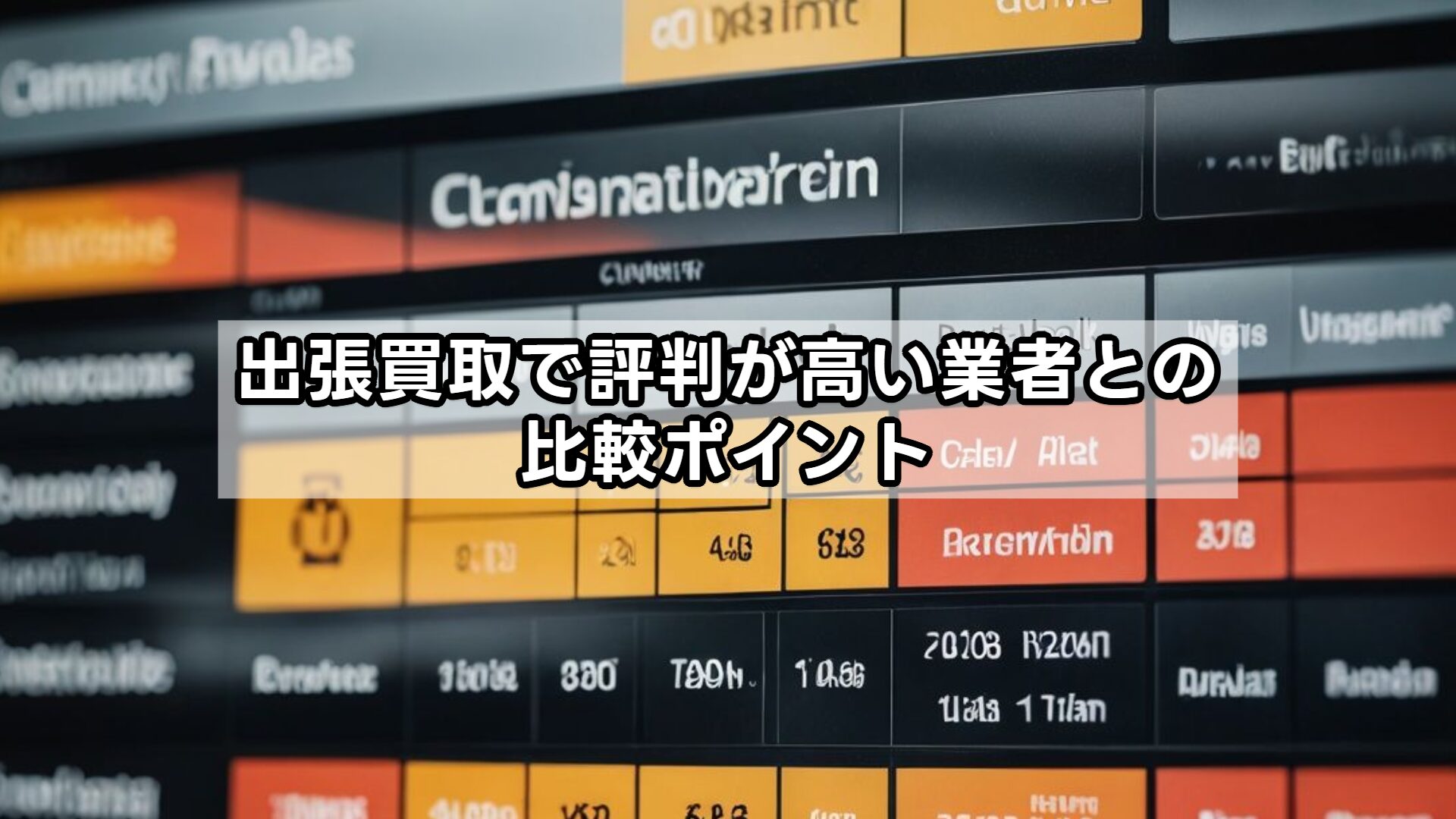 出張買取で評判が高い業者との比較ポイント