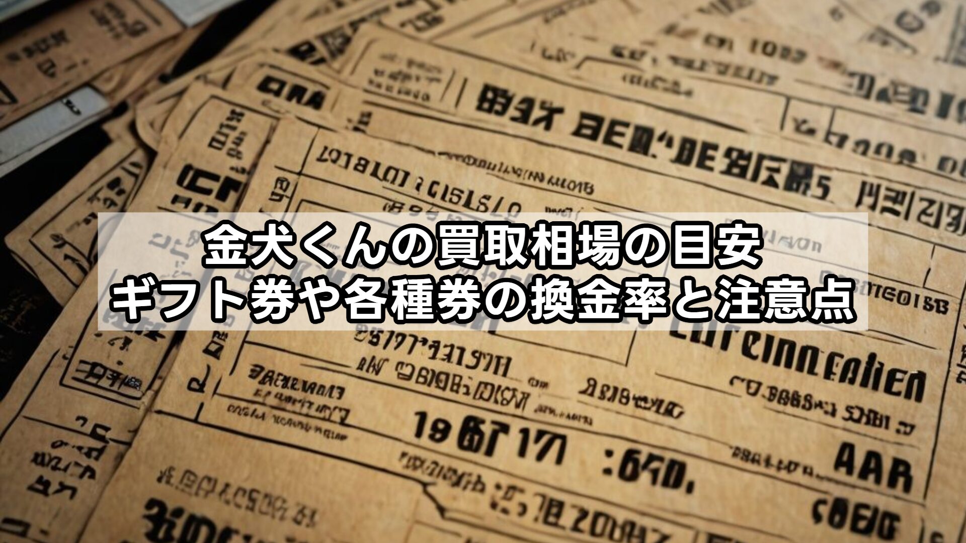 金犬くんの買取相場の目安｜ギフト券や各種券の換金率と注意点