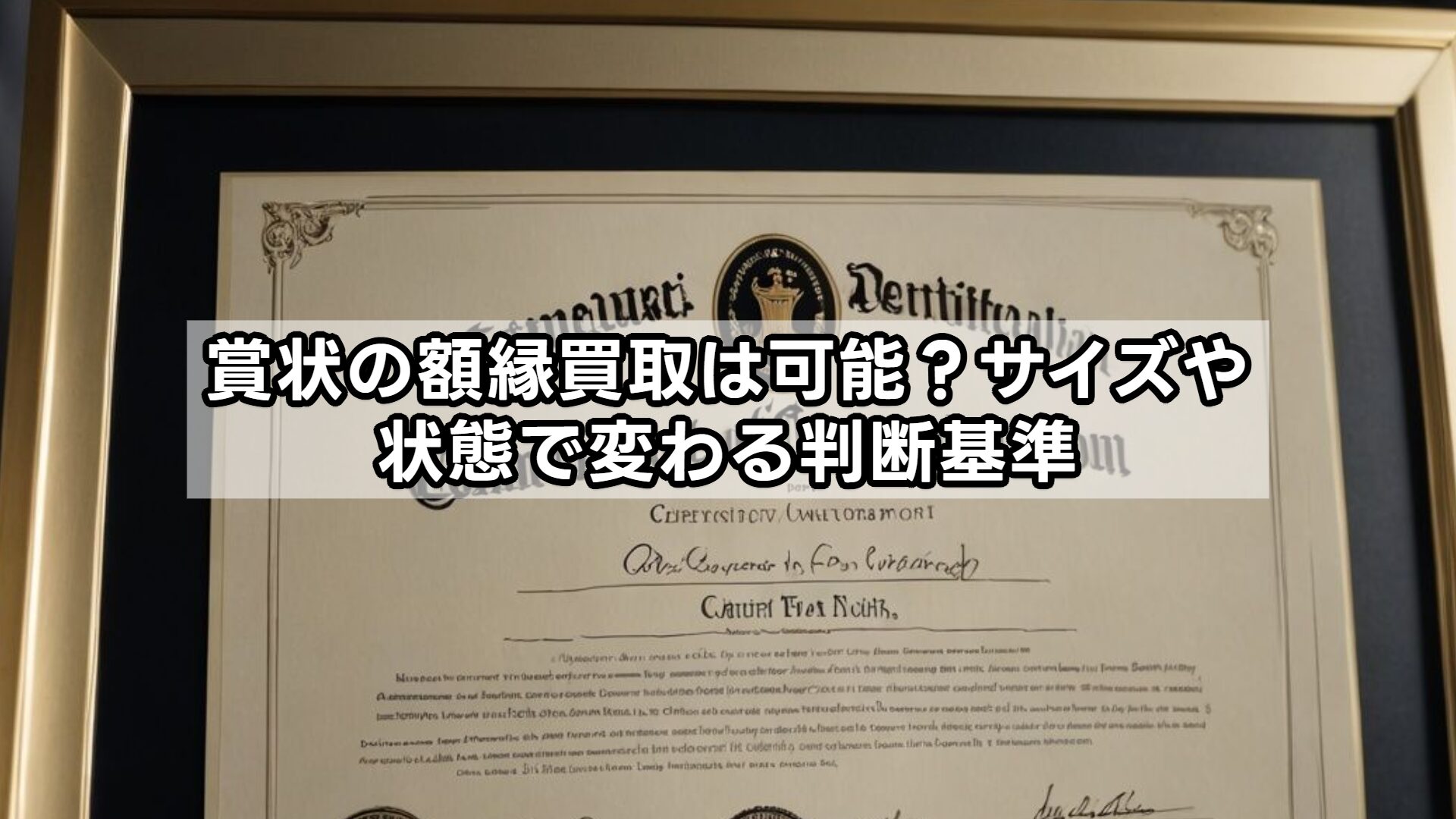 賞状の額縁買取は可能？サイズや状態で変わる判断基準