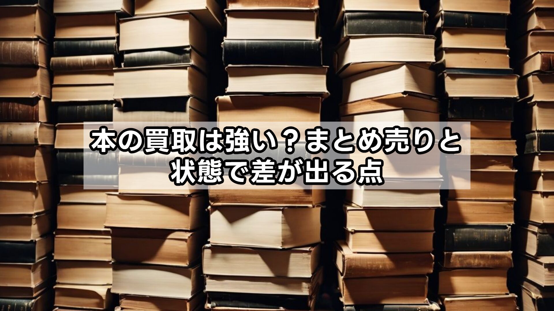 本の買取は強い？まとめ売りと状態で差が出る点