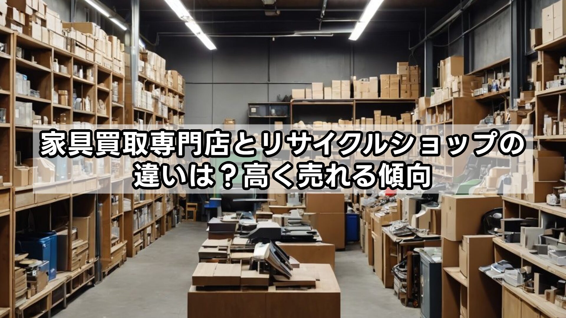 家具買取専門店とリサイクルショップの違いは？高く売れる傾向