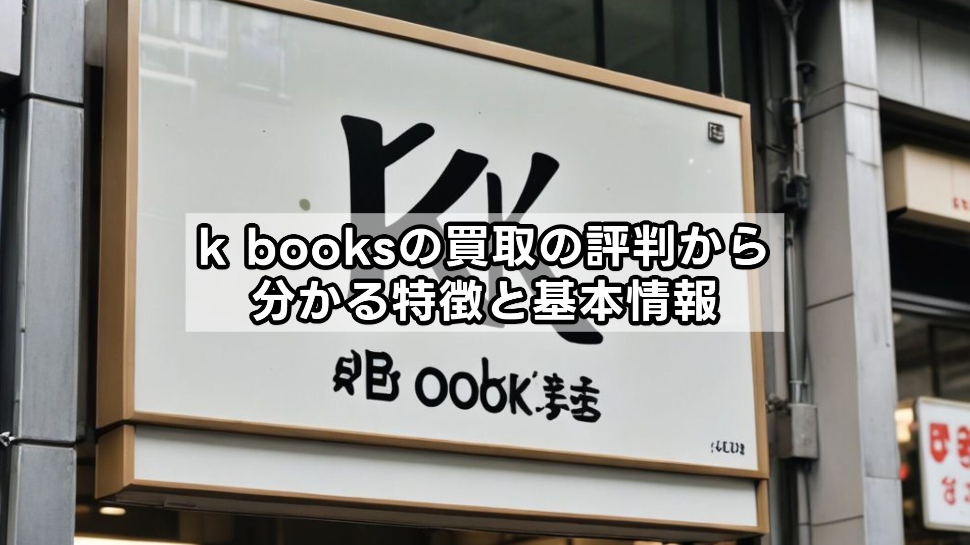 k booksの買取の評判から分かる特徴と基本情報