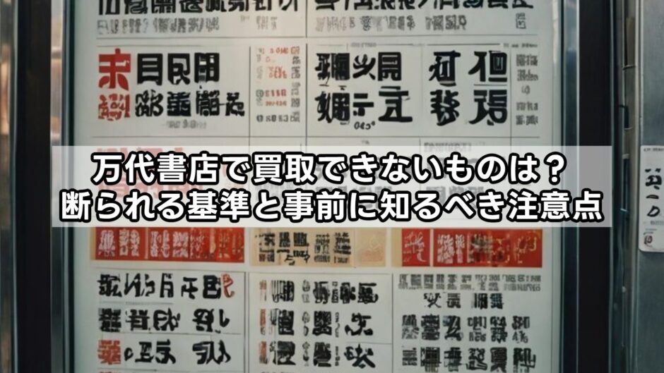 万代書店で買取できないものは？断られる基準と事前に知るべき注意点