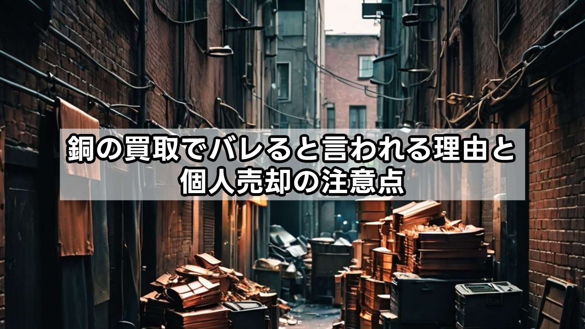 銅の買取でバレると言われる理由と個人売却の注意点