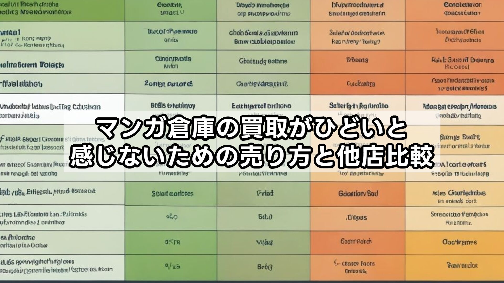 マンガ倉庫の買取がひどいと感じないための売り方と他店比較