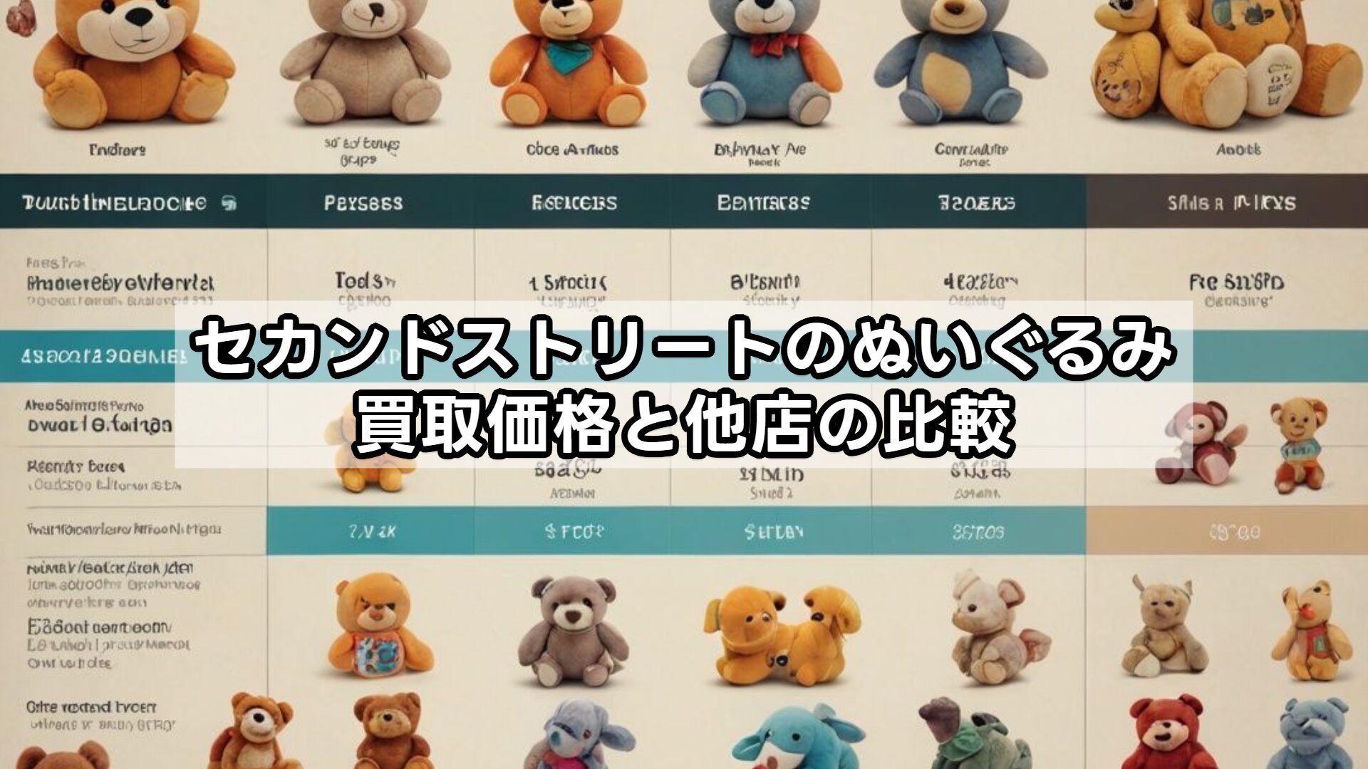 セカンドストリートのぬいぐるみ買取価格と他店の比較