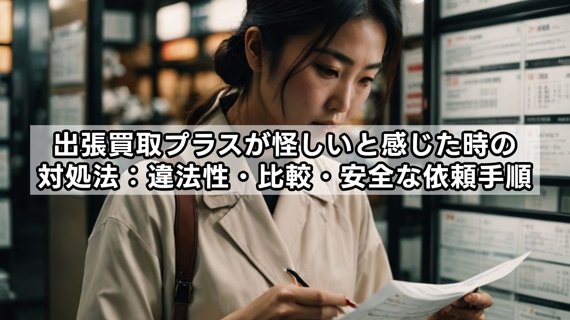 出張買取プラスが怪しいと感じた時の対処法：違法性・比較・安全な依頼手順