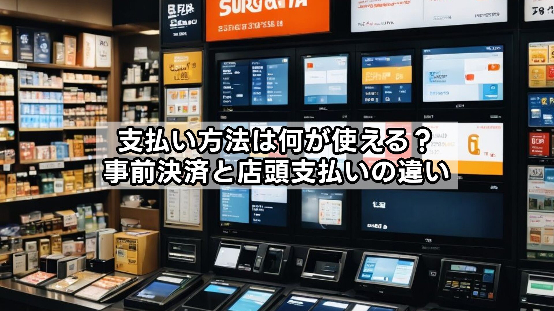 支払い方法は何が使える？事前決済と店頭支払いの違い