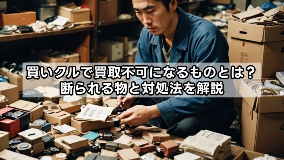 買いクルで買取不可になるものとは？断られる物と対処法を解説