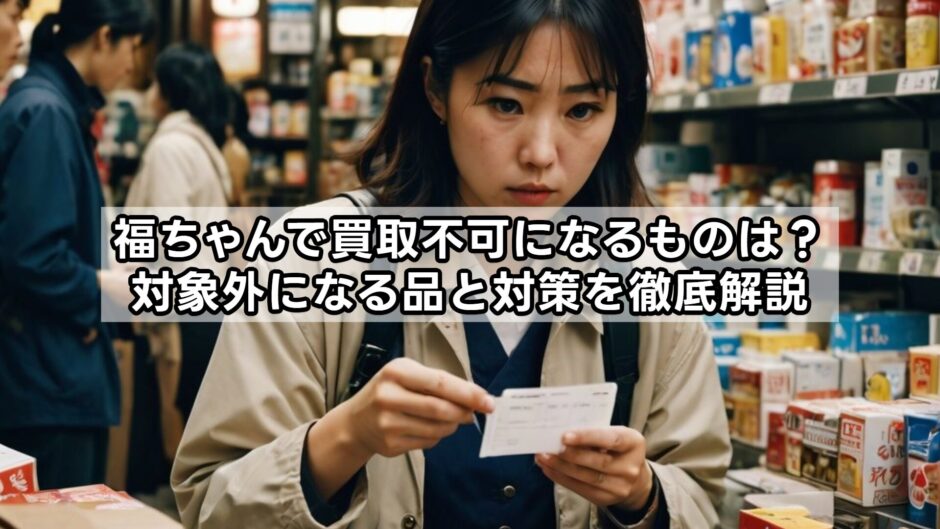 福ちゃんで買取不可になるものは？対象外になる品と対策を徹底解説