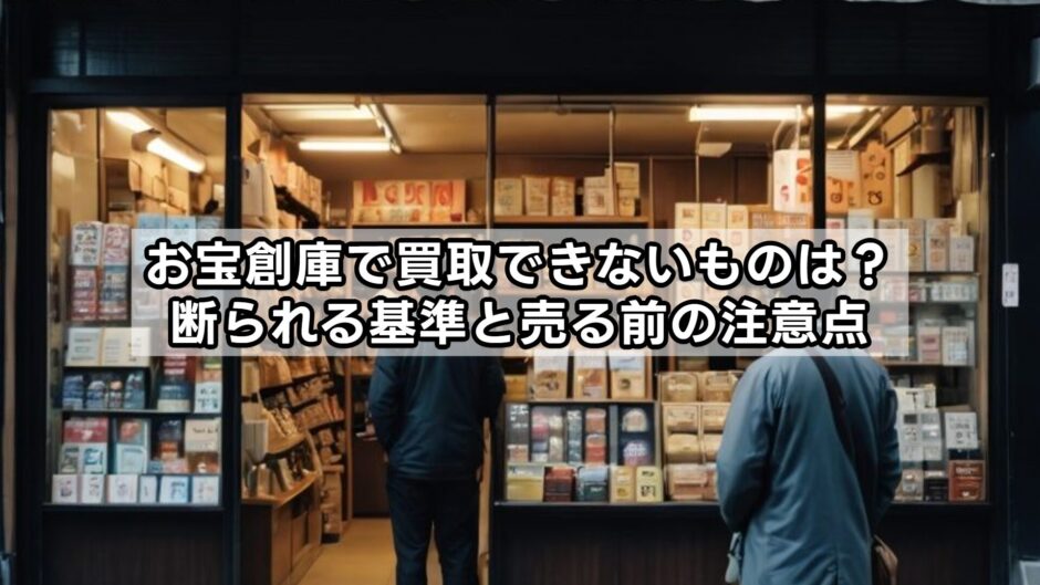 お宝創庫で買取できないものは？断られる基準と売る前の注意点
