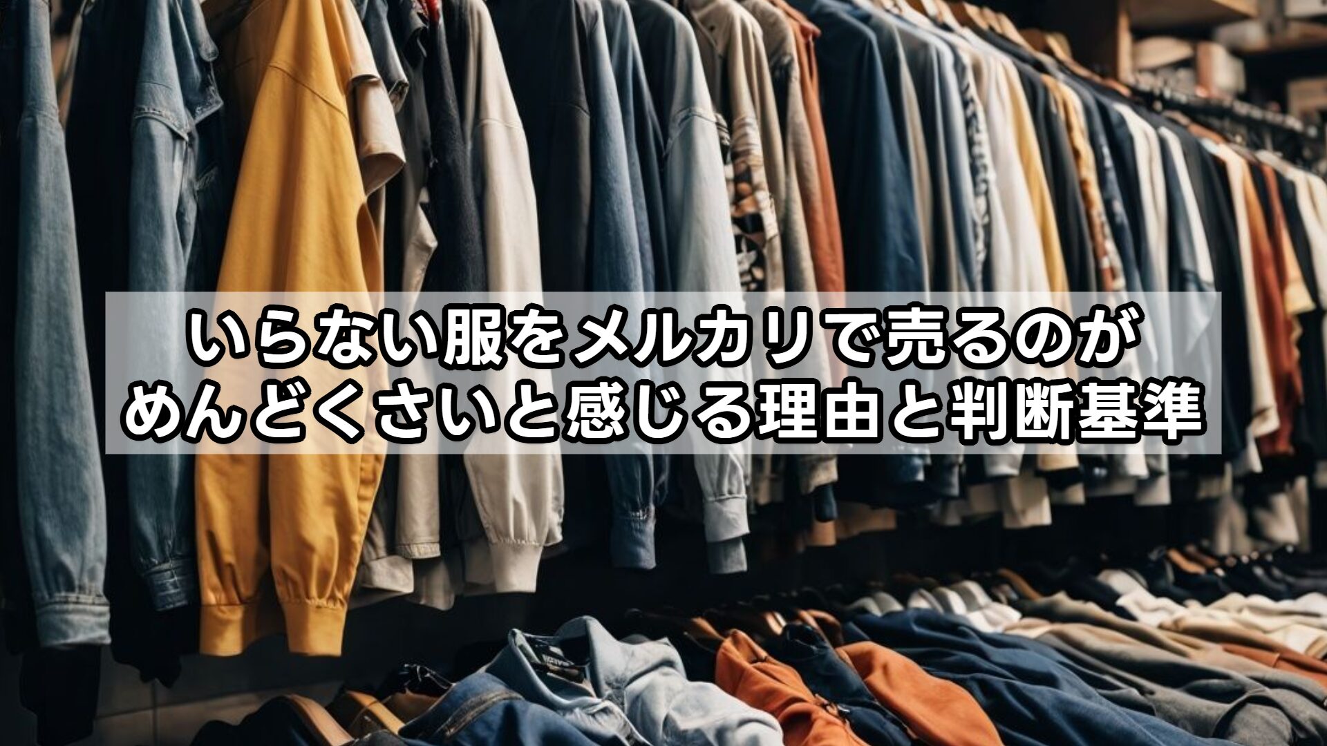 いらない服をメルカリで売るのがめんどくさいと感じる理由と判断基準