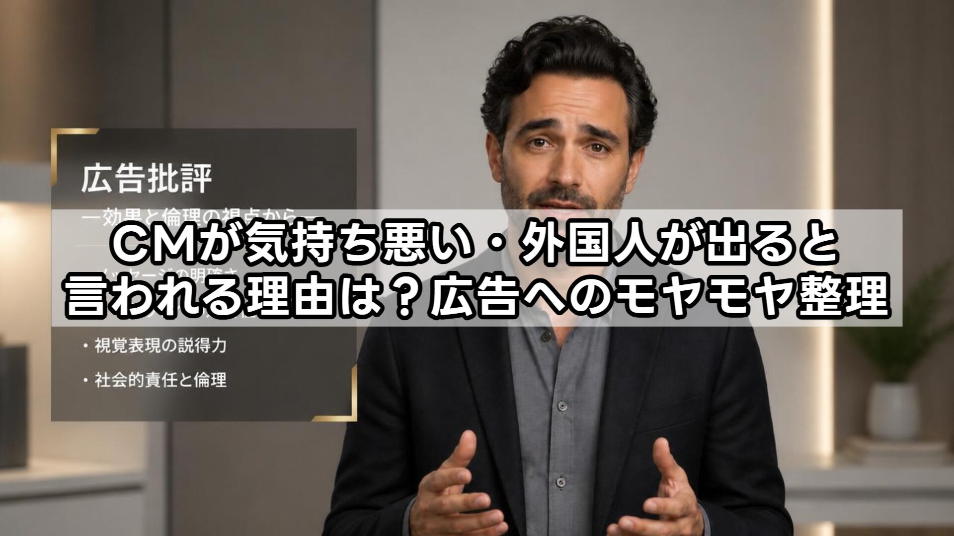 CMが気持ち悪い・外国人が出ると言われる理由は？広告へのモヤモヤ整理