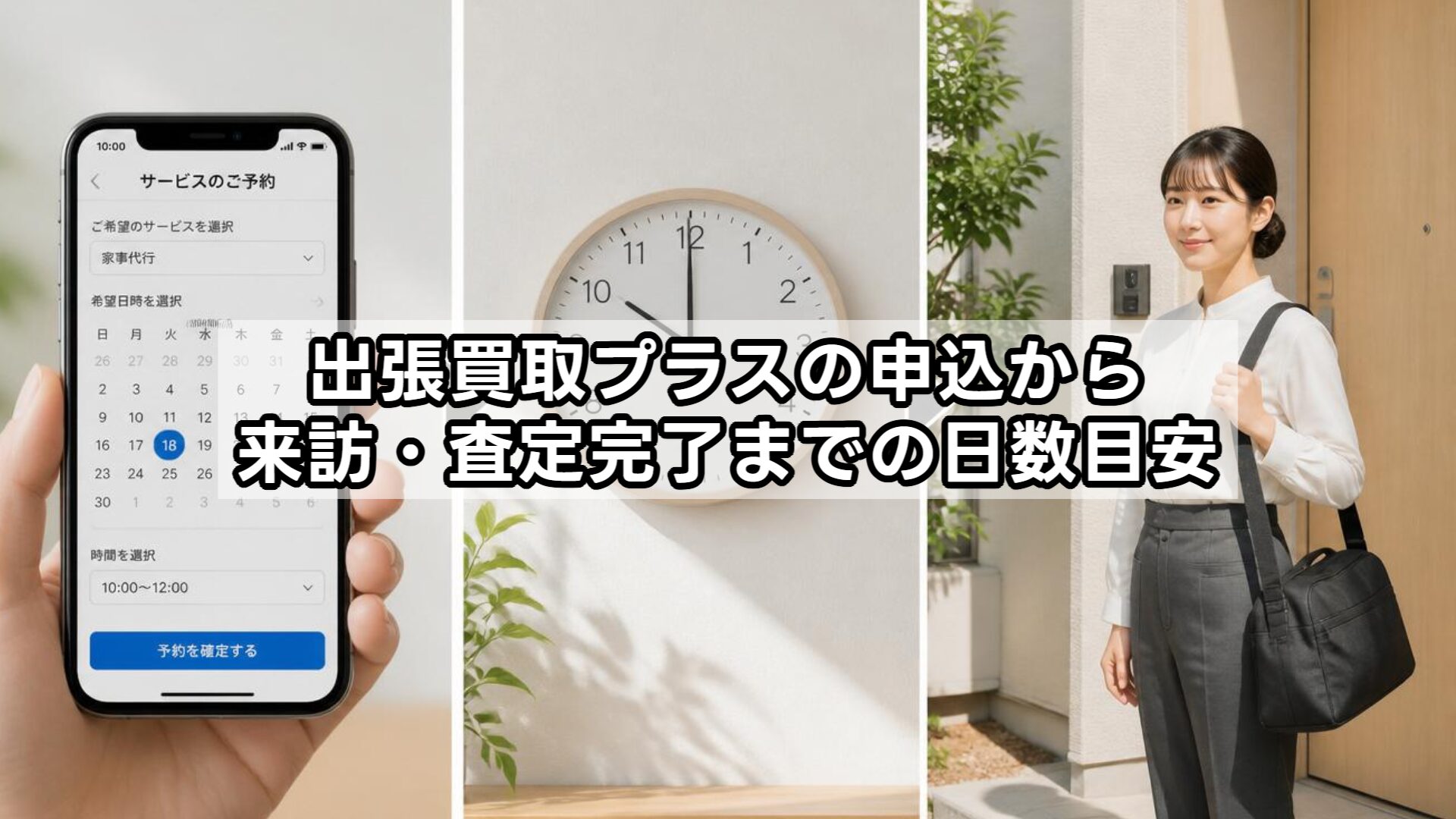 出張買取プラスの申込から来訪・査定完了までの日数目安