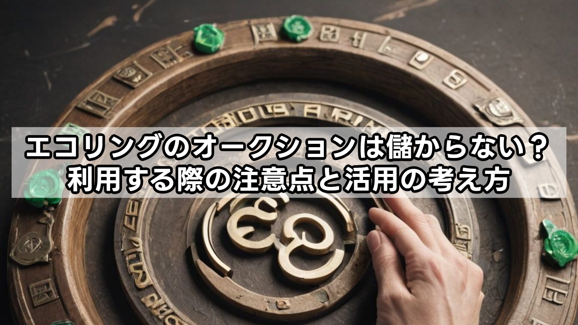 エコリングのオークションは儲からない？利用する際の注意点と活用の考え方