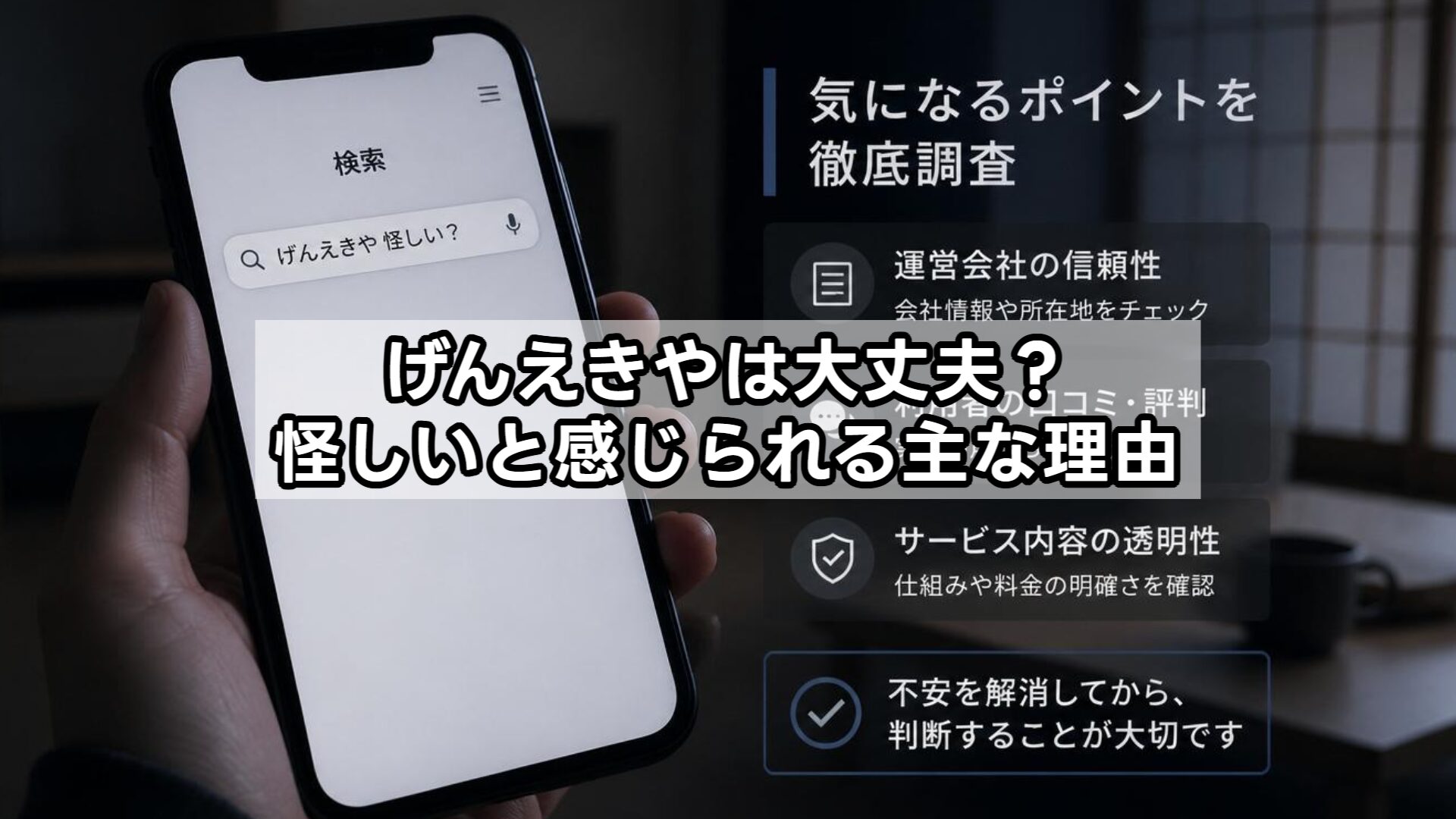 げんえきやは大丈夫？怪しいと感じられる主な理由