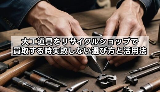 大工道具をリサイクルショップで買取する時失敗しない選び方と活用法