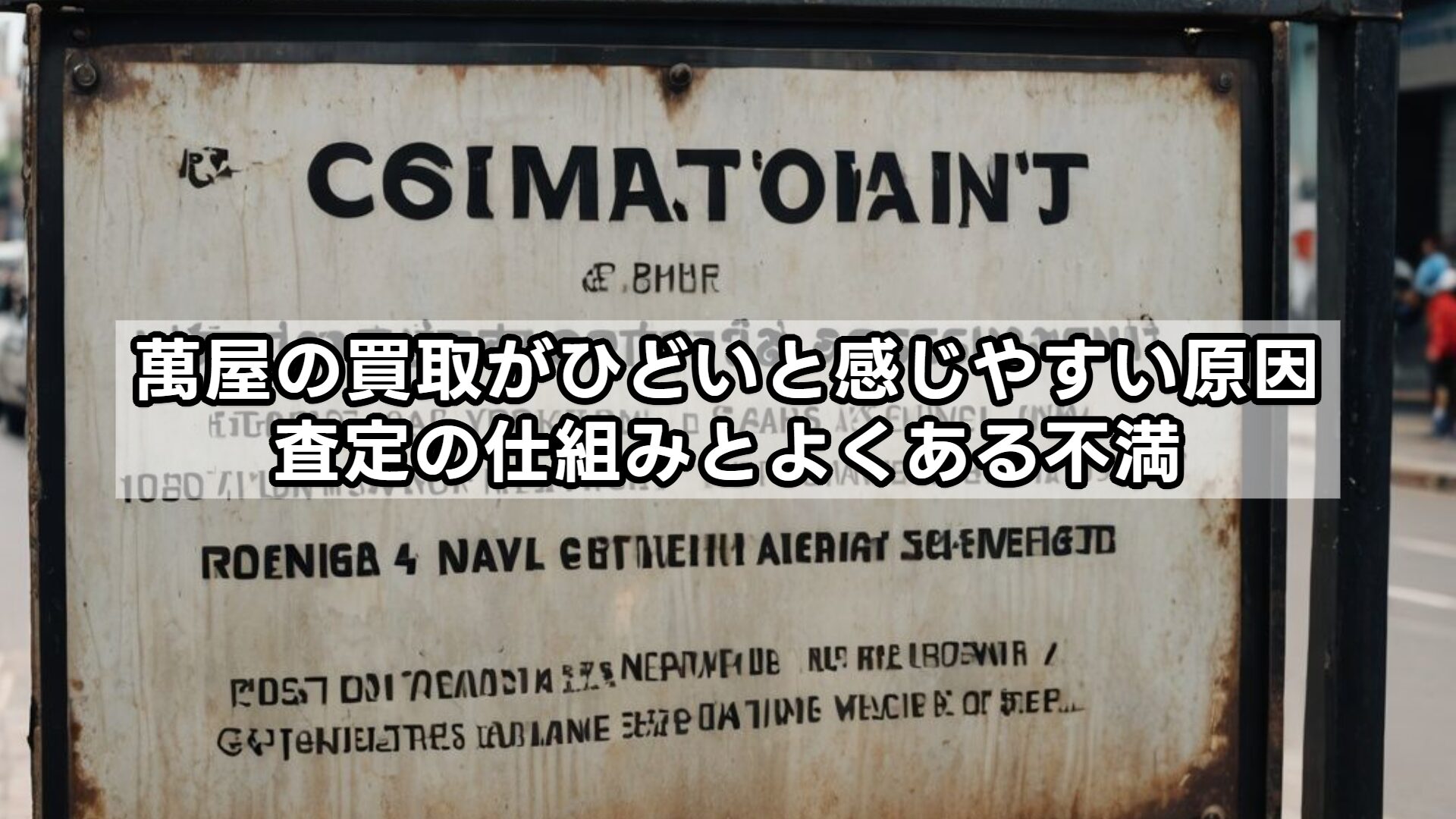 萬屋の買取がひどいと感じやすい原因｜査定の仕組みとよくある不満
