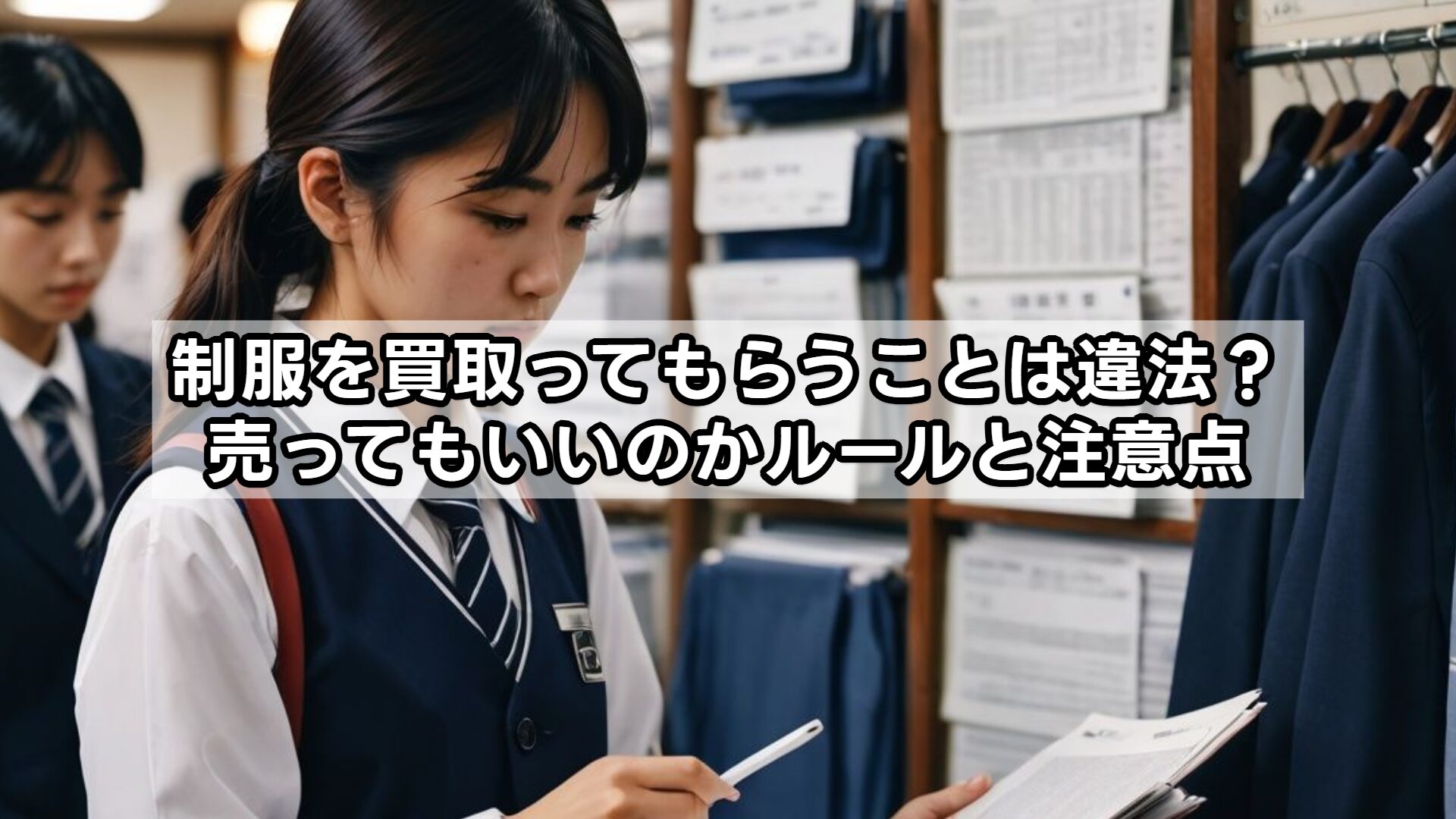 制服を買取ってもらうことは違法？売ってもいいのかルールと注意点