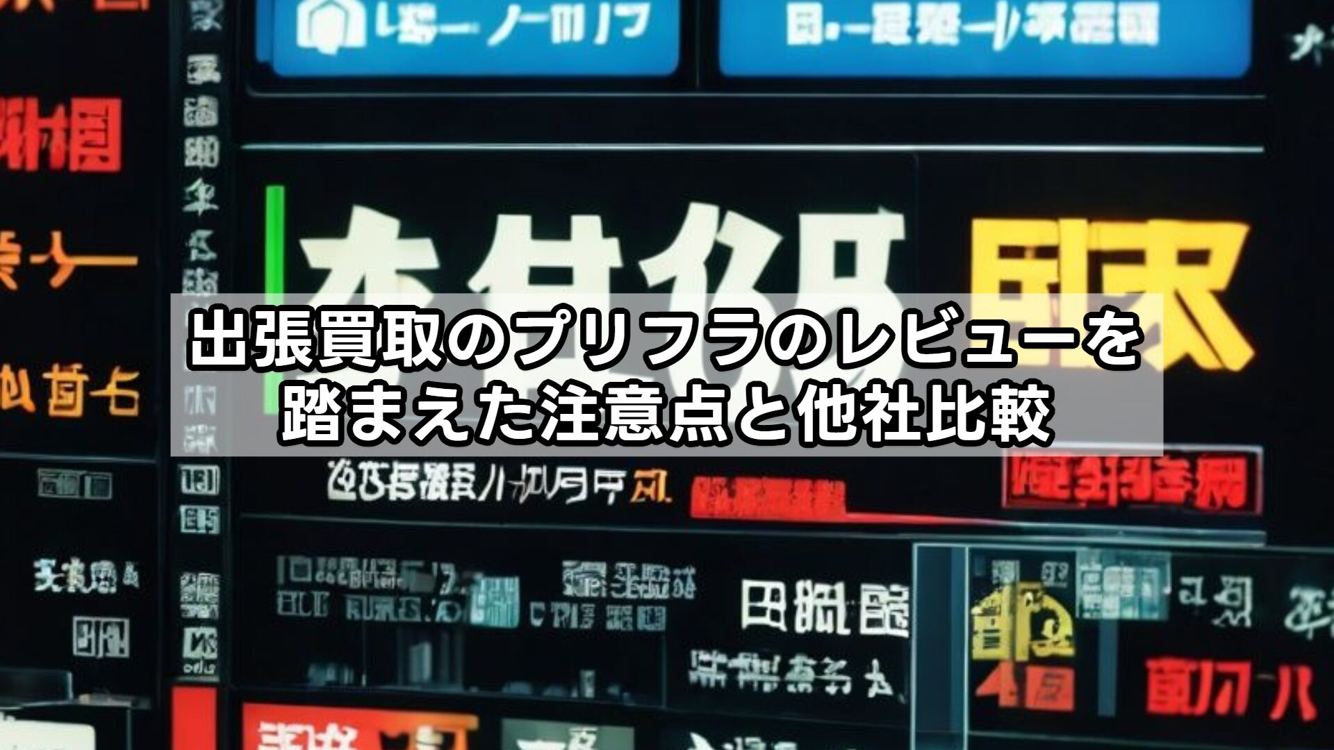 出張買取のプリフラのレビューを踏まえた注意点と他社比較