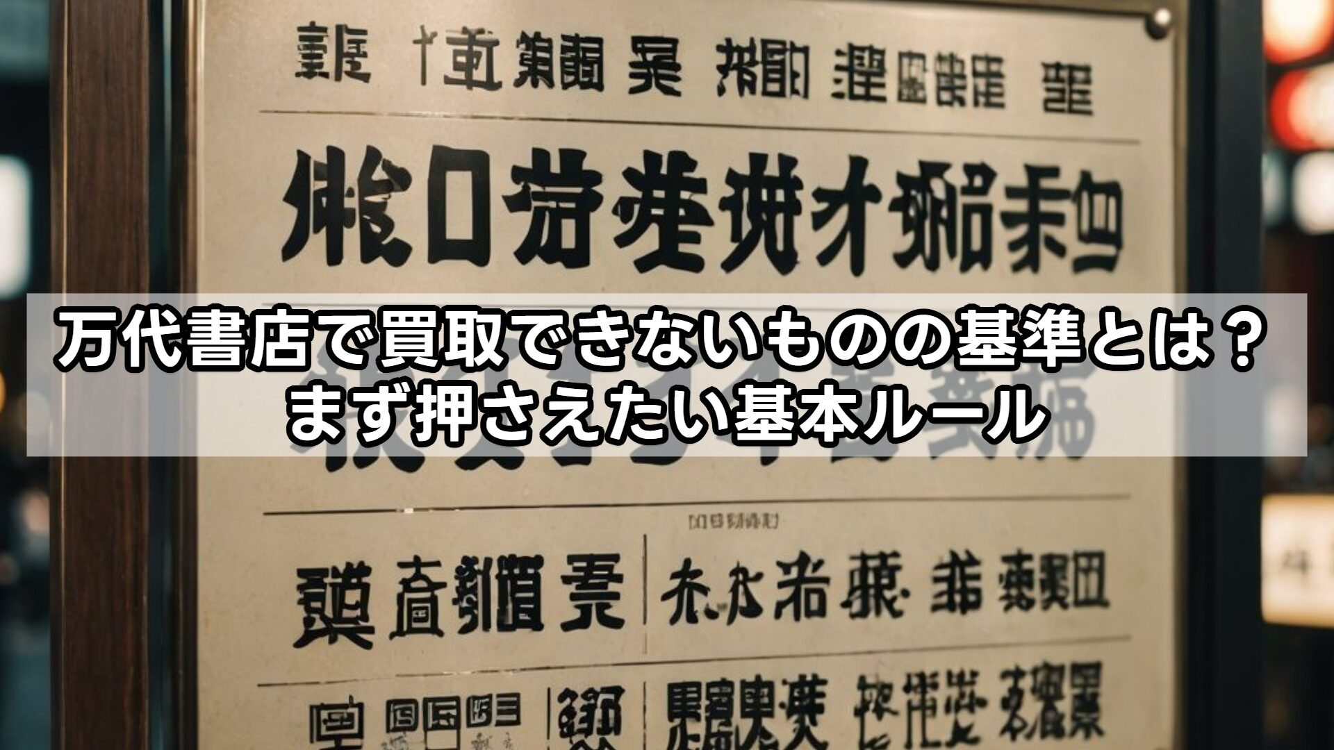 万代書店で買取できないものの基準とは?まず押さえたい基本ルール