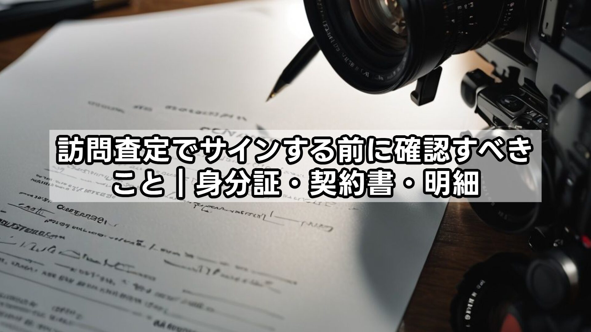 訪問査定でサインする前に確認すべきこと｜身分証・契約書・明細