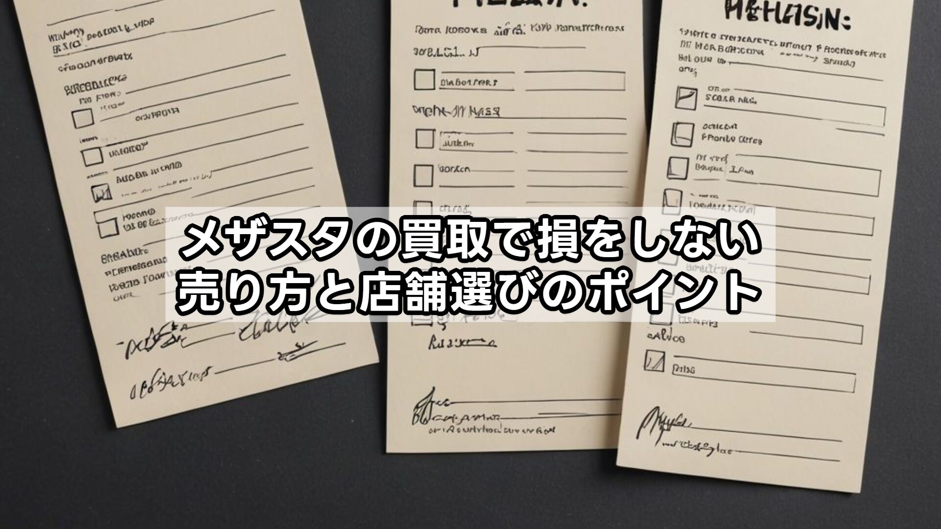 メザスタの買取で損をしない売り方と店舗選びのポイント