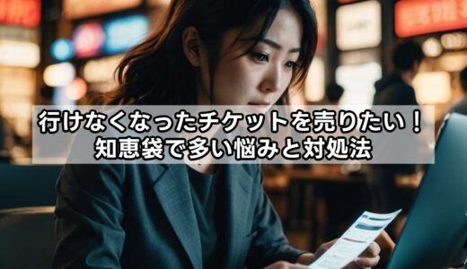 行けなくなったチケットを売りたい！知恵袋で多い悩みと対処法