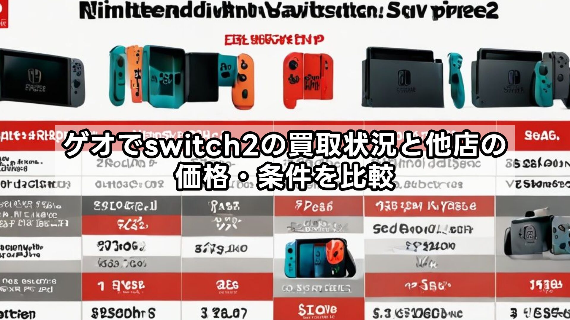 ゲオでswitch2の買取状況と他店の価格・条件を比較
