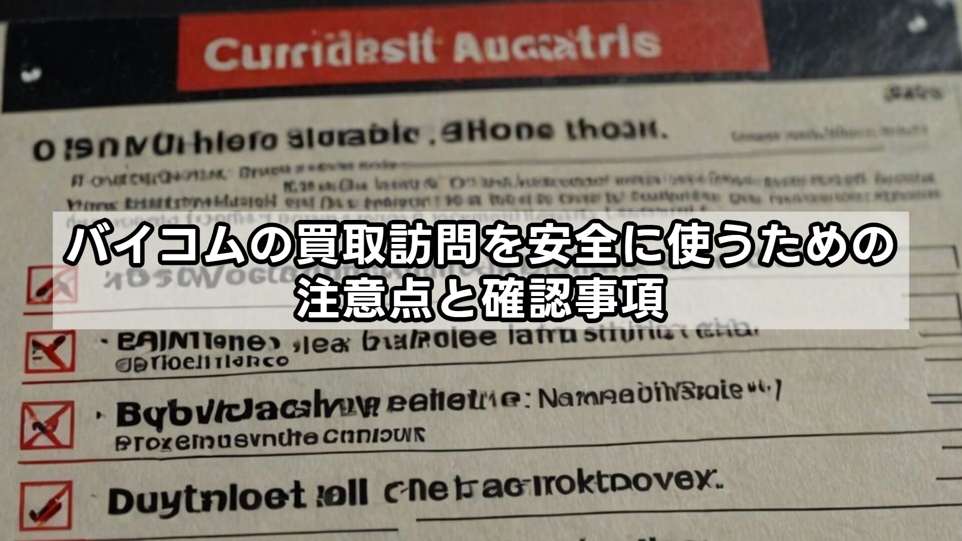 バイコムの買取訪問を安全に使うための注意点と確認事項
