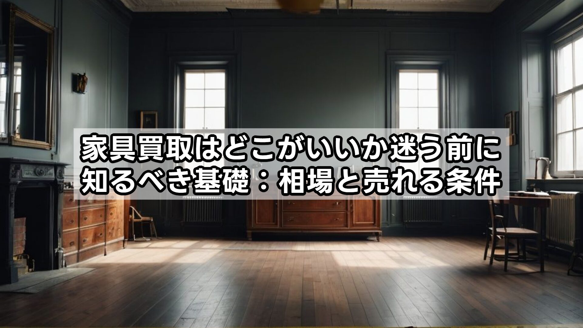 家具買取はどこがいいか迷う前に知るべき基礎：相場と売れる条件