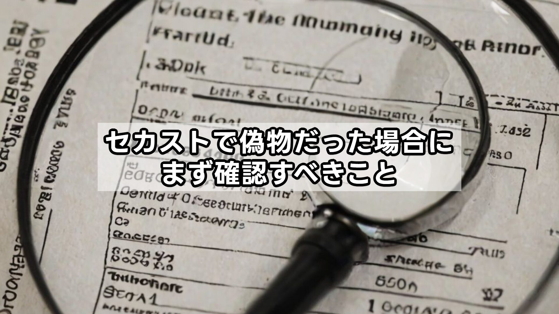 セカストで偽物だった場合にまず確認すべきこと