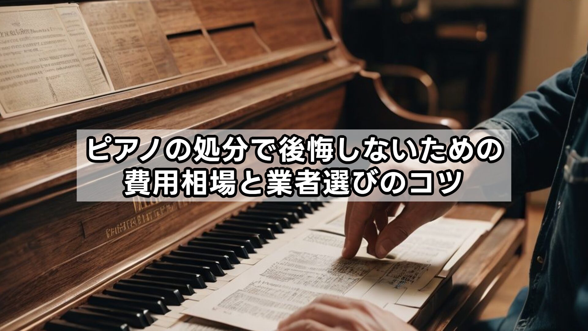 ピアノの処分で後悔しないための費用相場と業者選びのコツ
