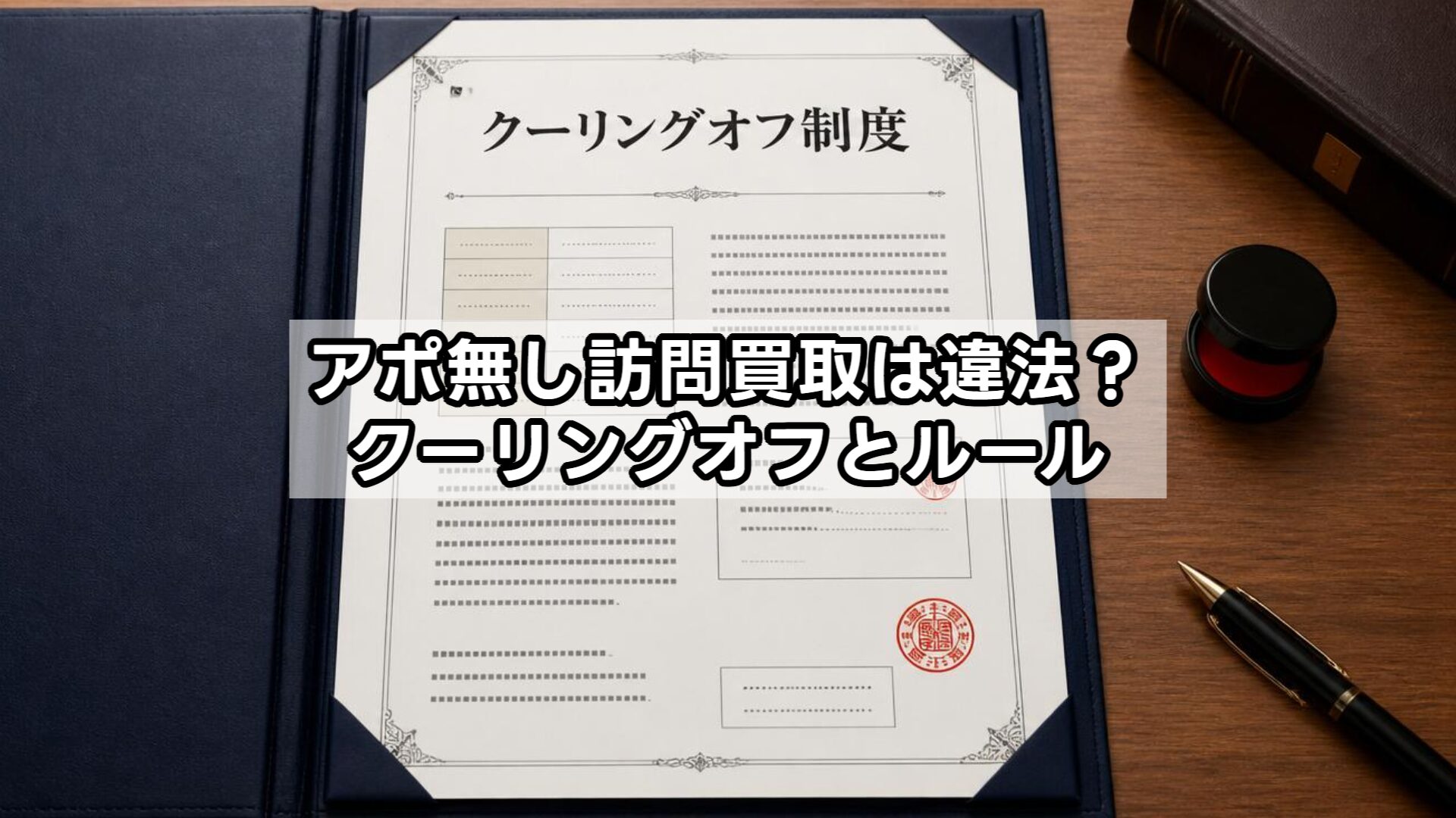 アポ無し訪問買取は違法？クーリングオフとルール