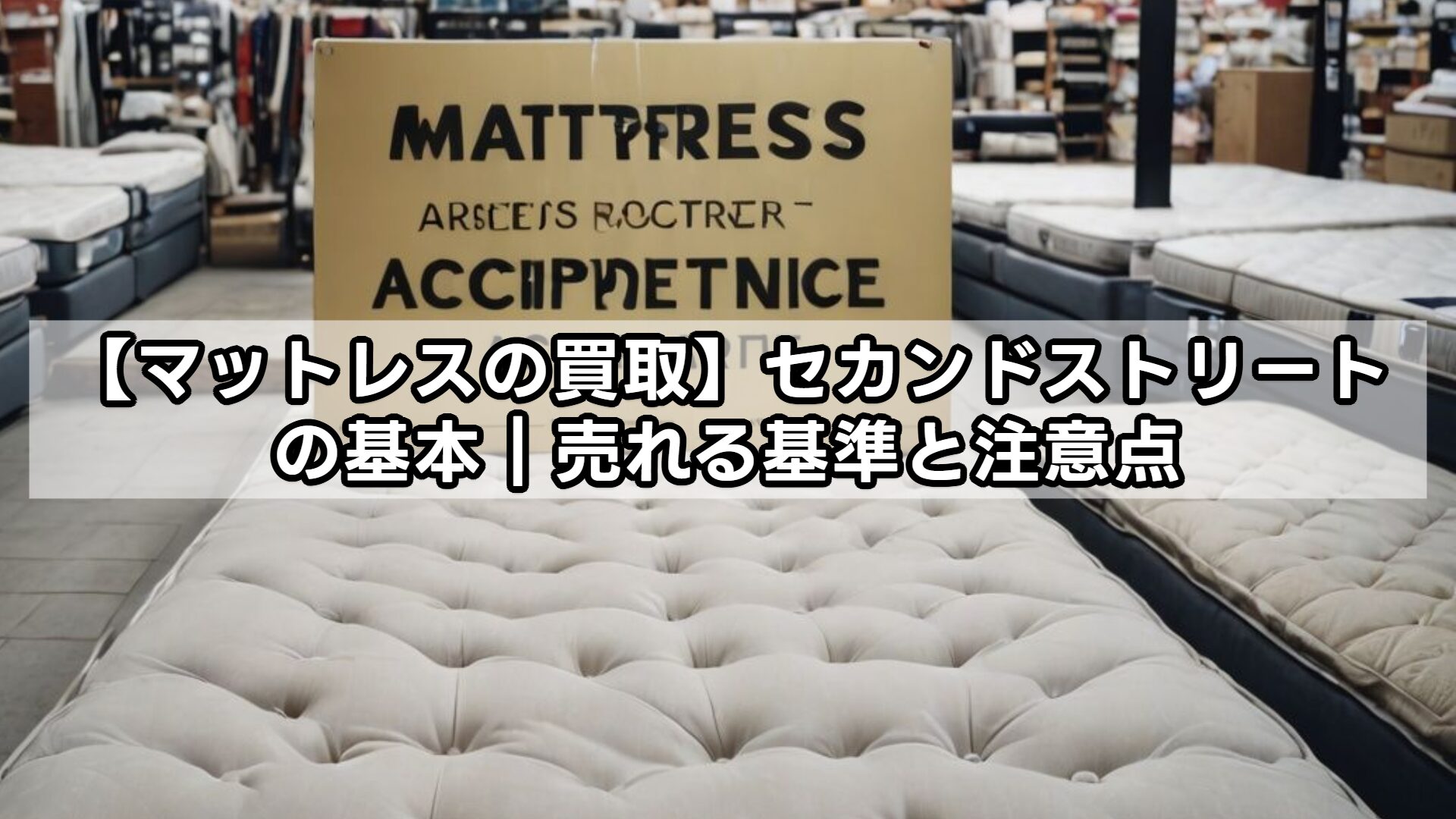 【マットレスの買取】セカンドストリートの基本｜売れる基準と注意点