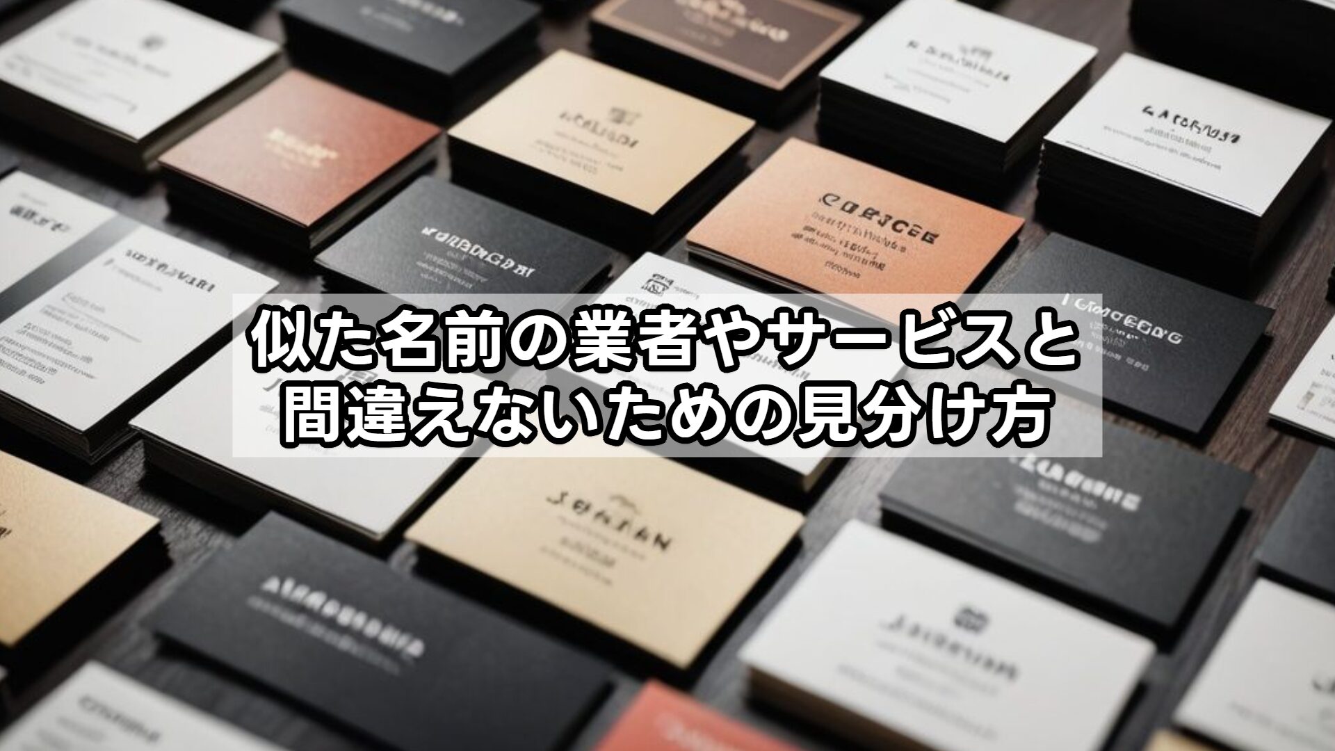 似た名前の業者やサービスと間違えないための見分け方