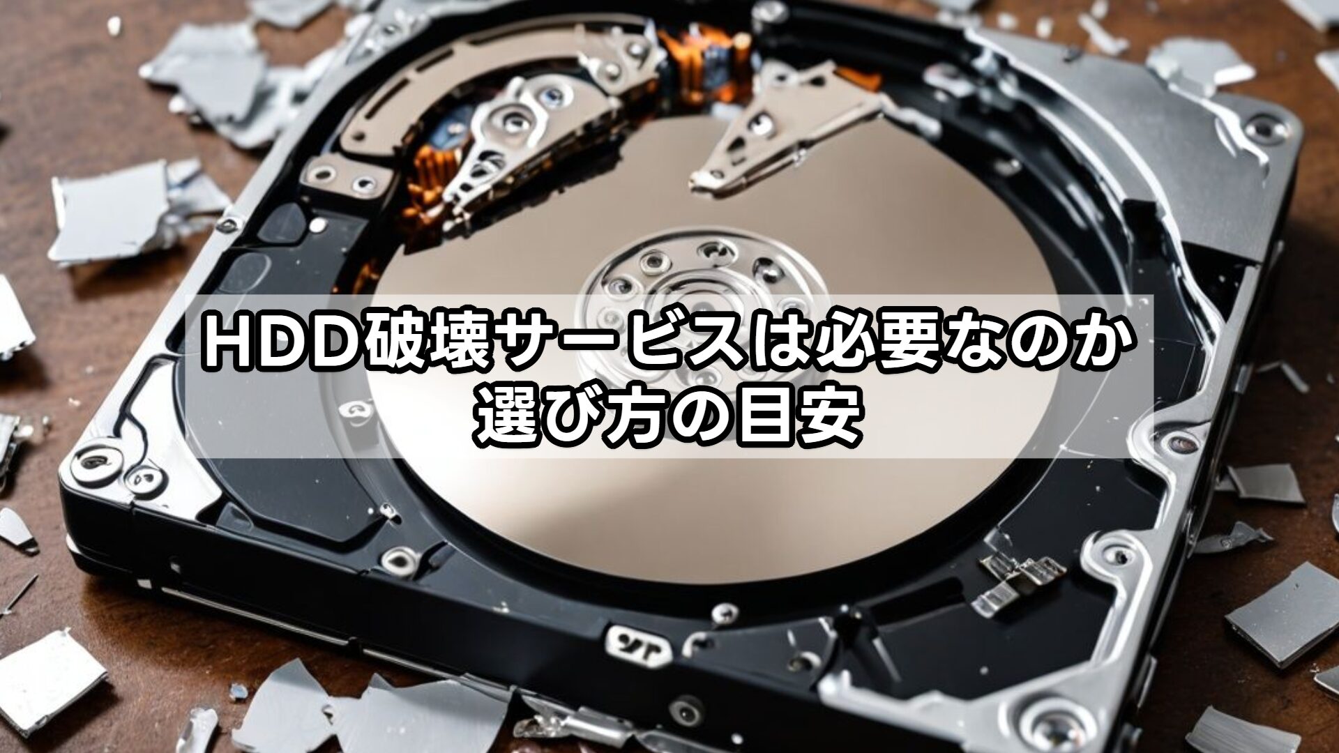HDD破壊サービスは必要なのか選び方の目安
