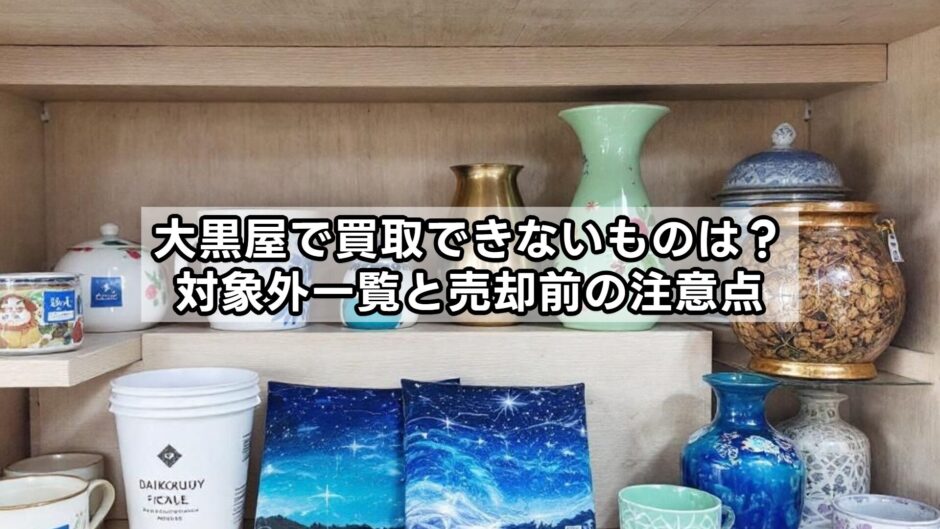 大黒屋で買取できないものは？対象外一覧と売却前の注意点