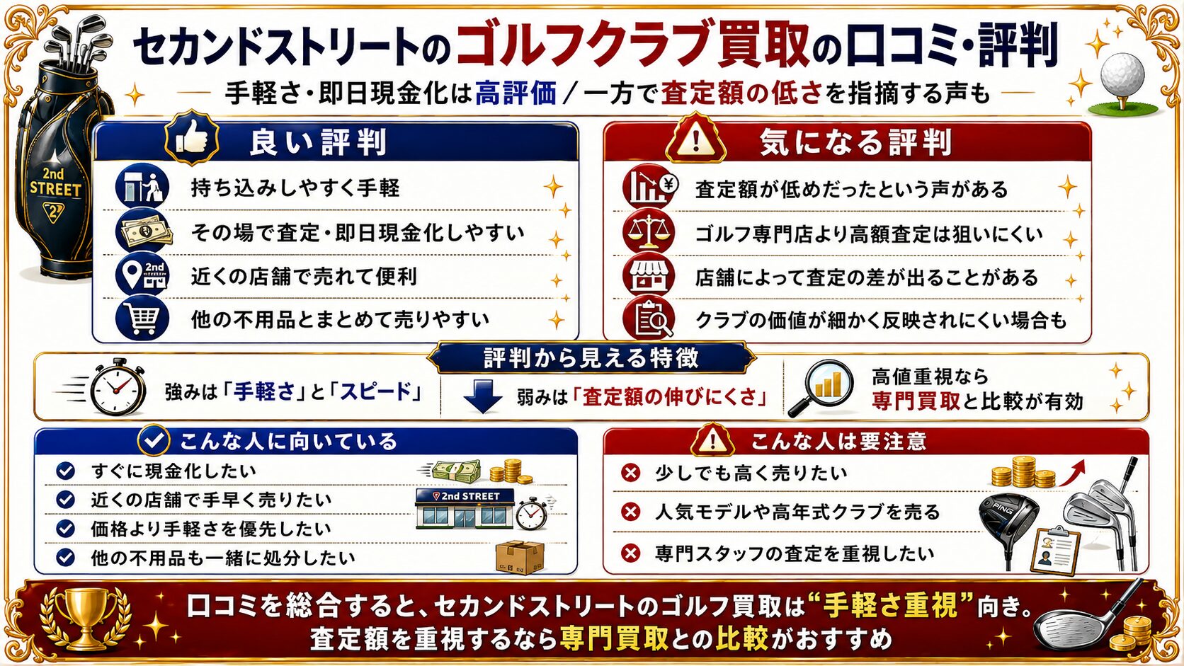 セカンドストリートのゴルフクラブ買取の口コミ・評判
