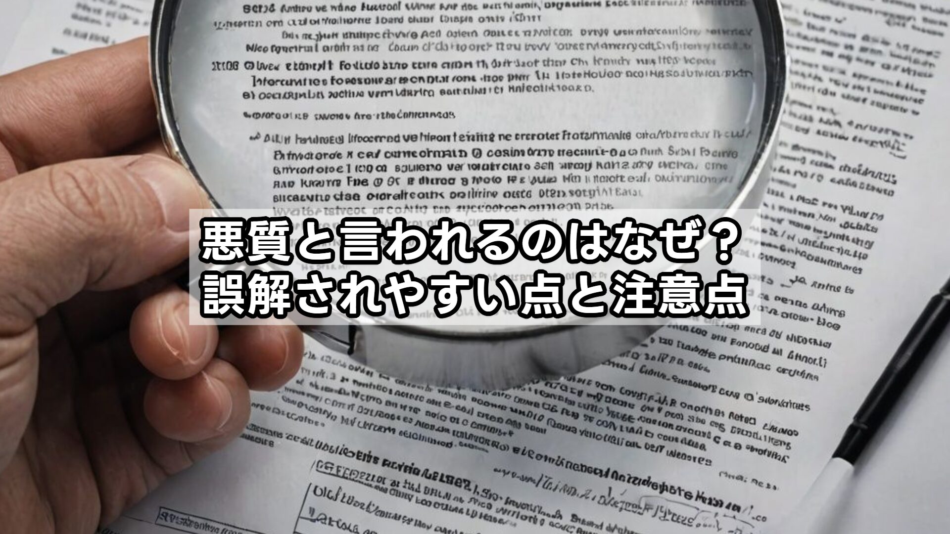 悪質と言われるのはなぜ？誤解されやすい点と注意点