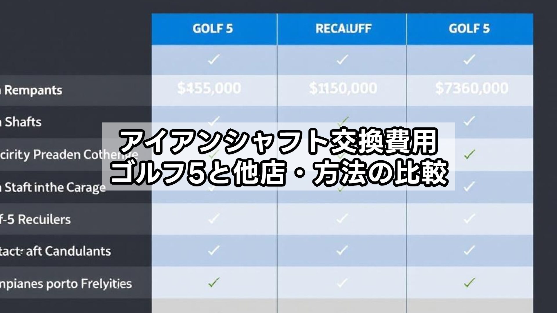 アイアンシャフト交換費用、ゴルフ5と他店・方法の比較