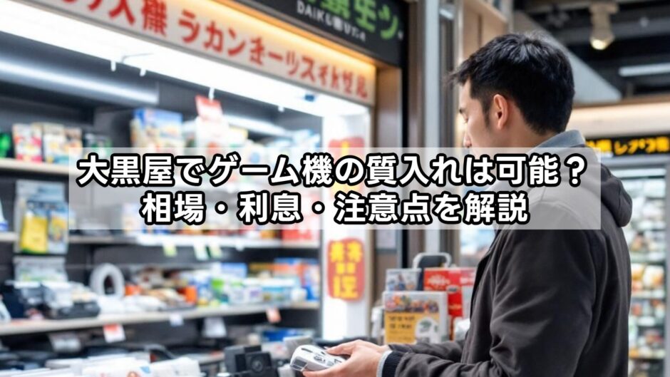 大黒屋でゲーム 機の質入れは可能？相場・利息・注意点を解説
