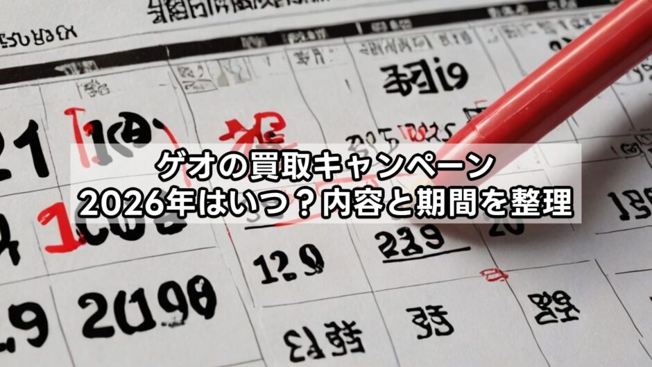 ゲオの買取キャンペーン｜2026年はいつ？内容と期間を整理